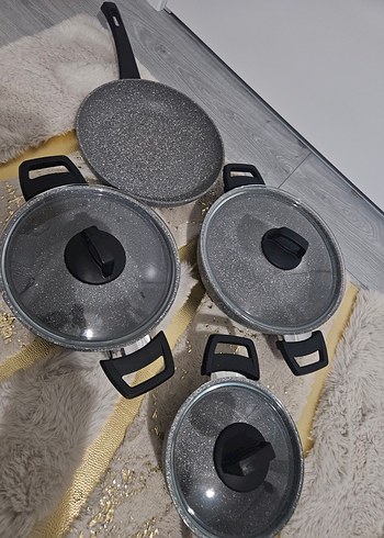 Gri Granit Görünümlü Tencere Seti - Görsel 3