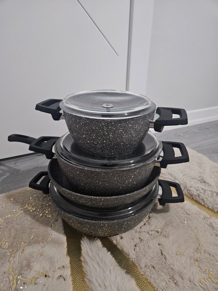 Gri Granit Görünümlü Tencere Seti - Görsel 2