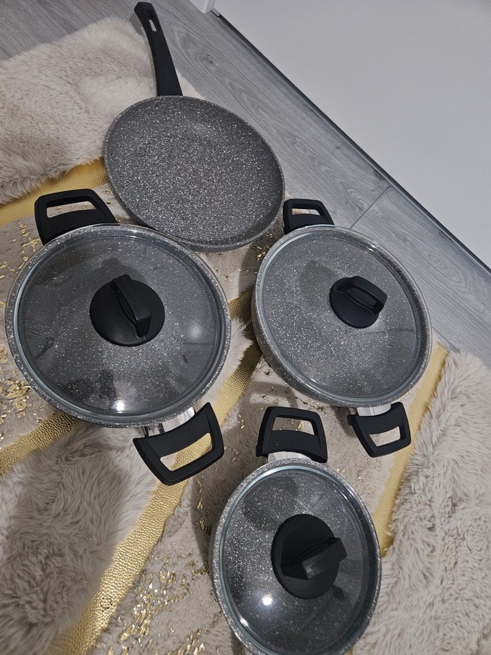 Gri Granit Görünümlü Tencere Seti - Görsel 3