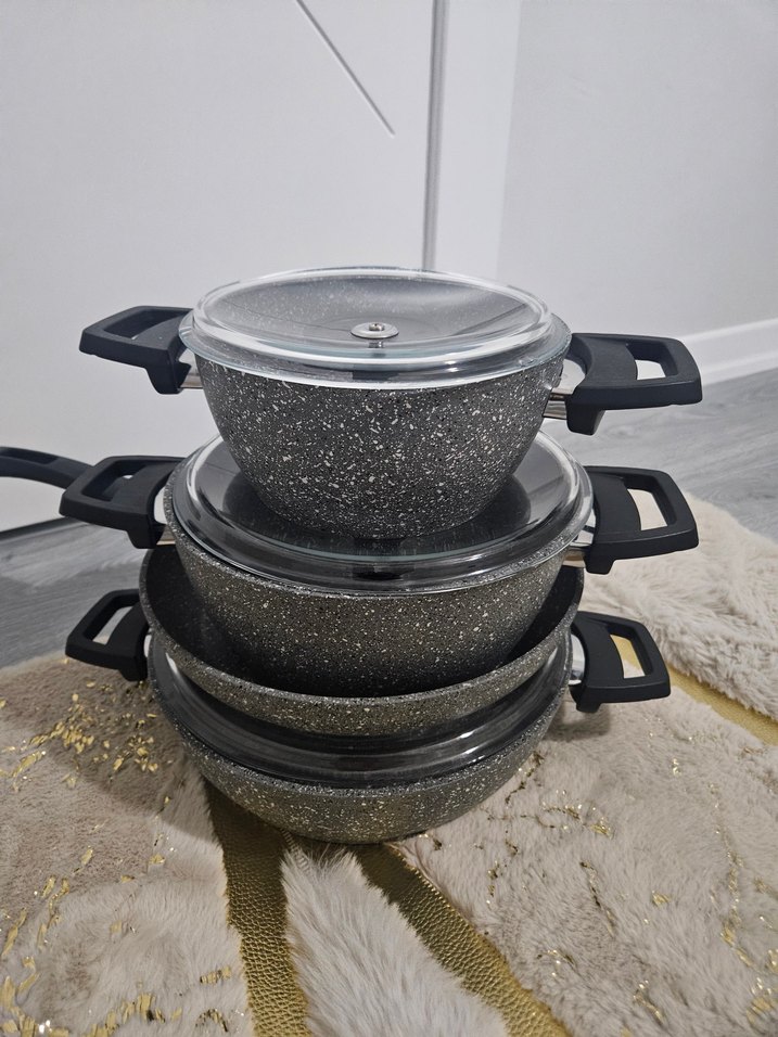 Gri Granit Görünümlü Tencere Seti - Görsel 5