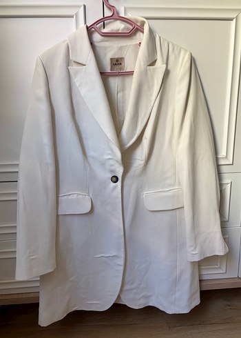 Aker Beyaz Oversize Blazer Ceket