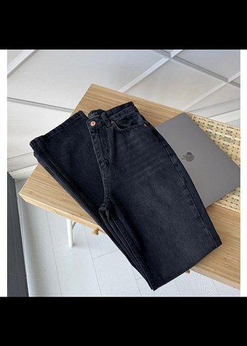 Siyah Midi Boy Kadın Denim Jean