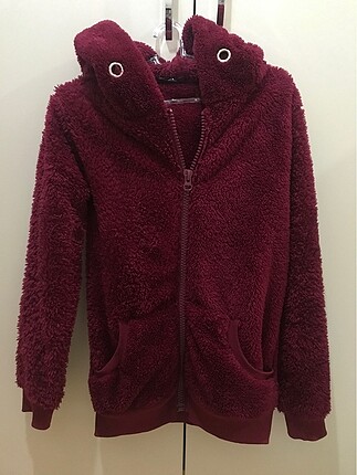 Bordo peluş ceket