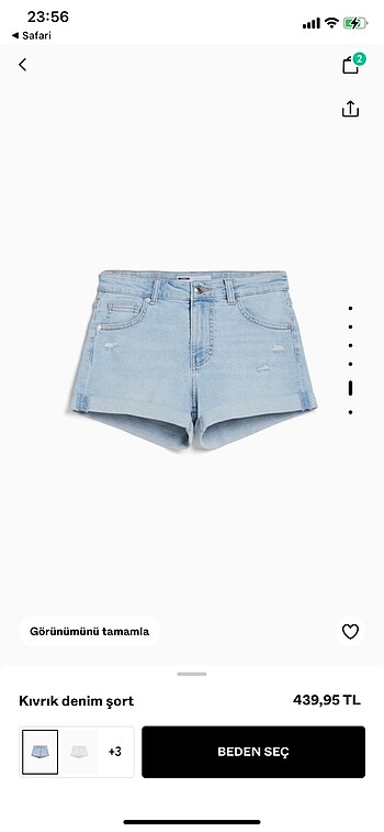 Mavi Bershka Jean Şort