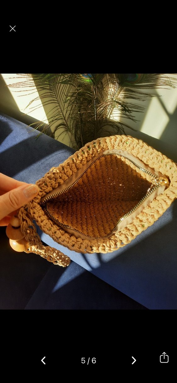 Renkli Örgü Bohem Kadın Portföy clutch Çanta - Görsel 5