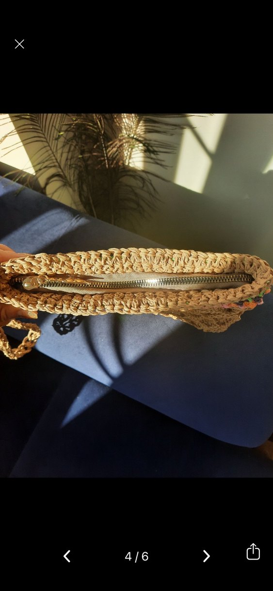 Renkli Örgü Bohem Kadın Portföy clutch Çanta - Görsel 4