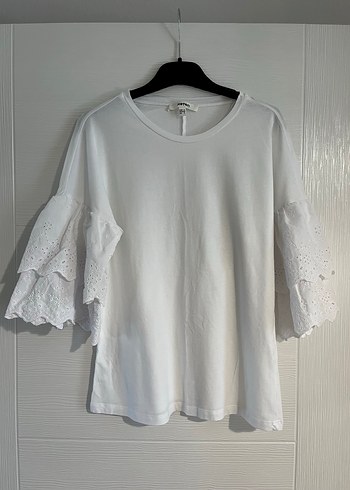 Koton Kadın Beyaz Fırfırlı Pamuk Bluz - Görsel 3