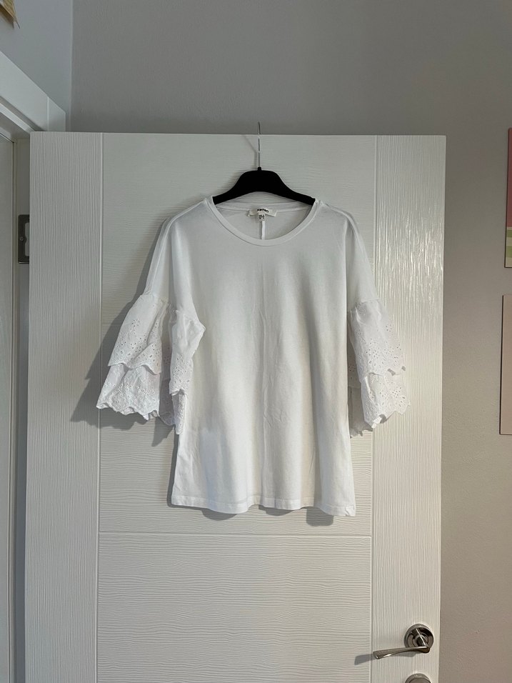 Koton Kadın Beyaz Fırfırlı Pamuk Bluz - Görsel 2