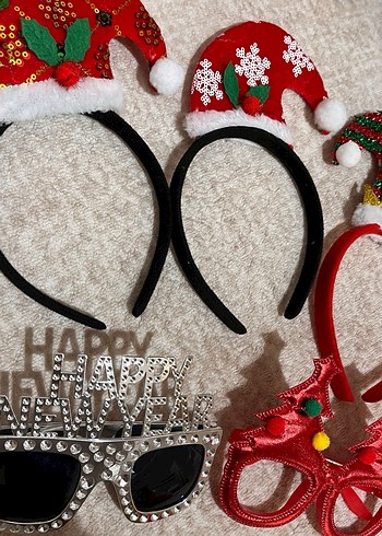 Renkli Yılbaşı Temalı Parti Gözlükleri ve taç - Görsel 2