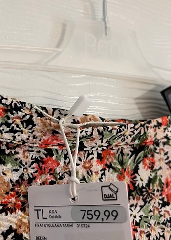 h&m çiçekli viskoz etek - Görsel 8