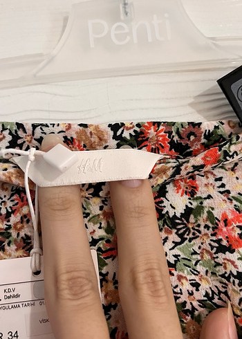 h&m çiçekli viskoz etek - Görsel 9