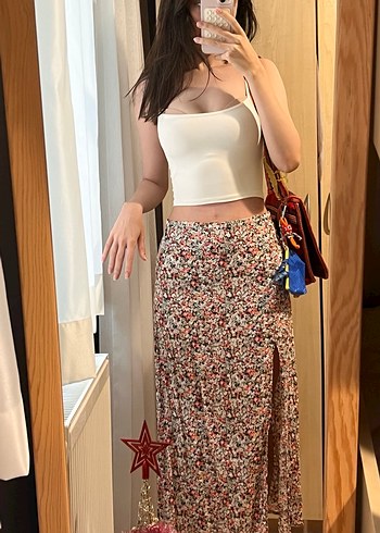 h&m çiçekli viskoz etek - Görsel 2