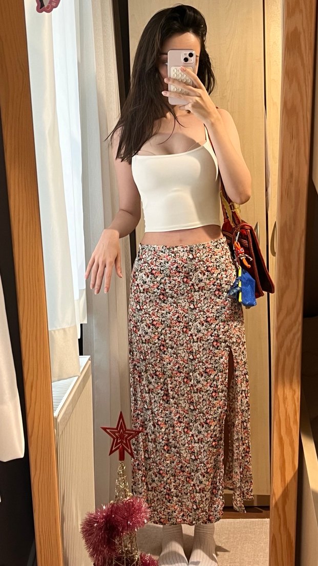 h&m çiçekli viskoz etek - Görsel 2