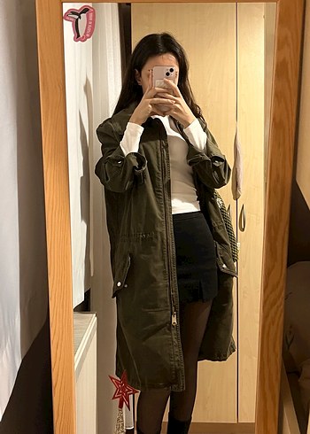 Haki trençkot ceket - Görsel 2