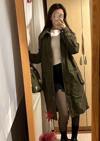 Haki trençkot ceket - Görsel 4