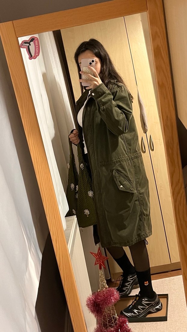 Haki trençkot ceket - Görsel 5