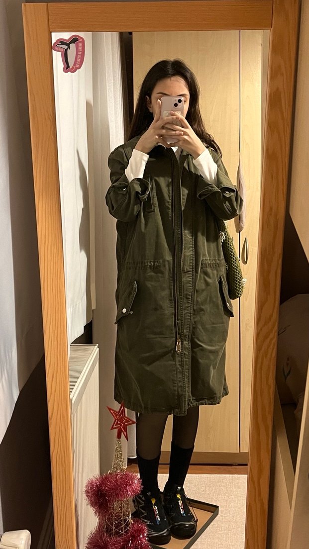 Haki trençkot ceket - Görsel 3