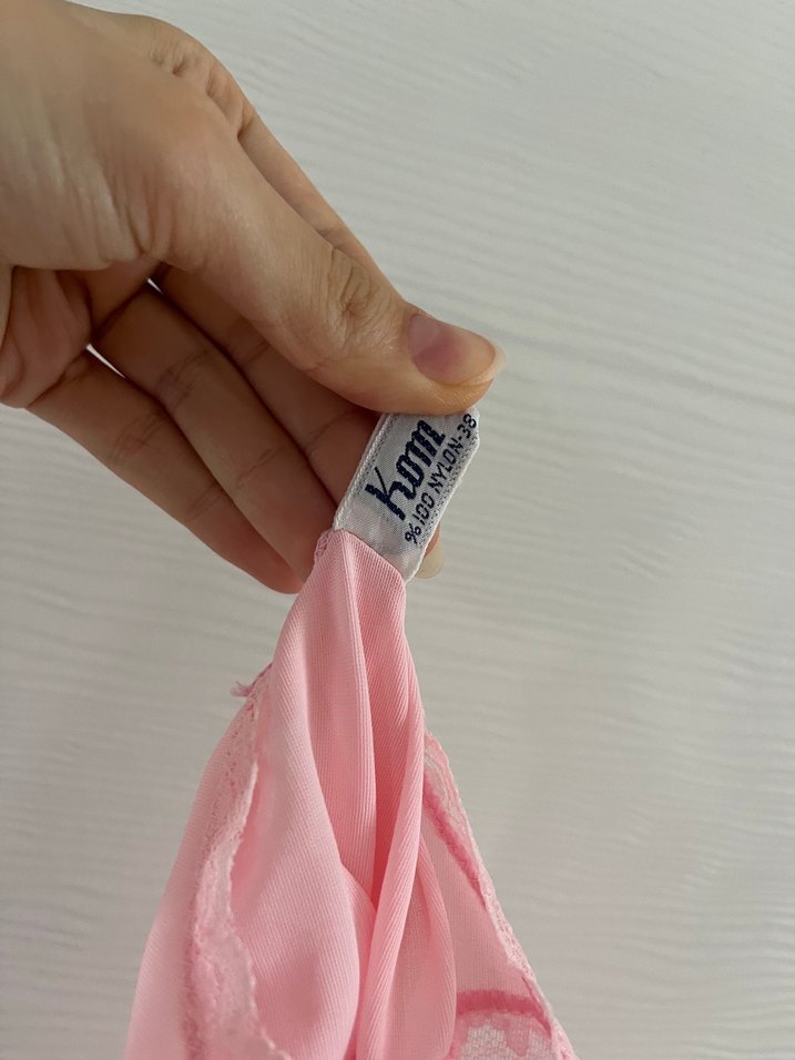 Pembe Dantelli  Midi Gecelik - Görsel 5