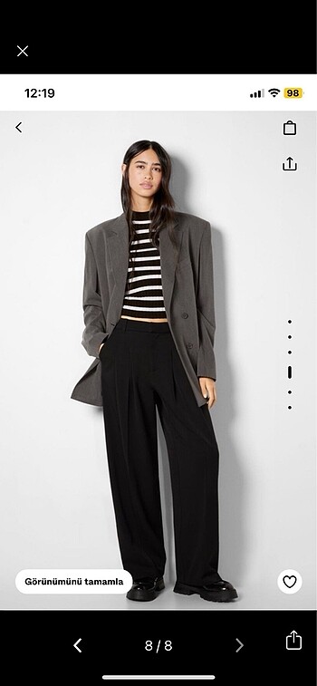 Siyah beyaz çizgili crop - Görsel 9