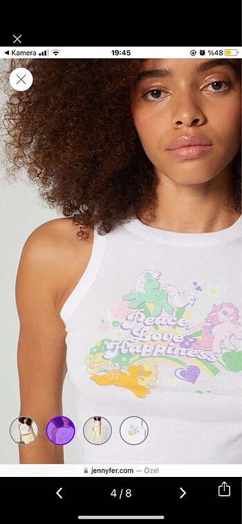 xs Beden beyaz Renk Jennyfer my little pony crop xxs