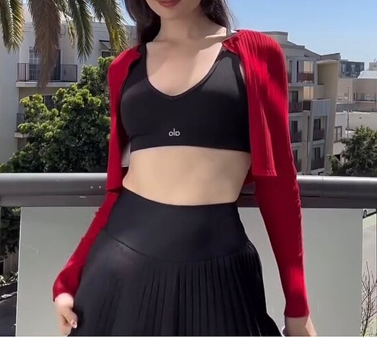 Bershka Kırmızı Hırka Bolero - Görsel 8