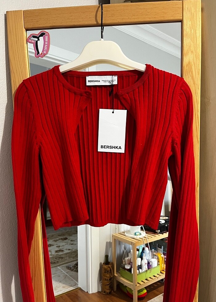 Bershka Kırmızı Hırka Bolero - Görsel 5