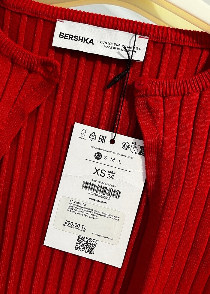 Bershka Kırmızı Hırka Bolero - Görsel 3