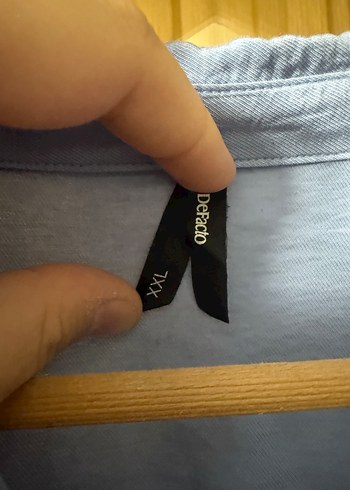 Defacto Düğmeli Mavi Uzun Kollu Gömlek