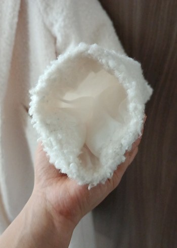 Beyaz Kısa Kadın Peluş Kaban - Görsel 6