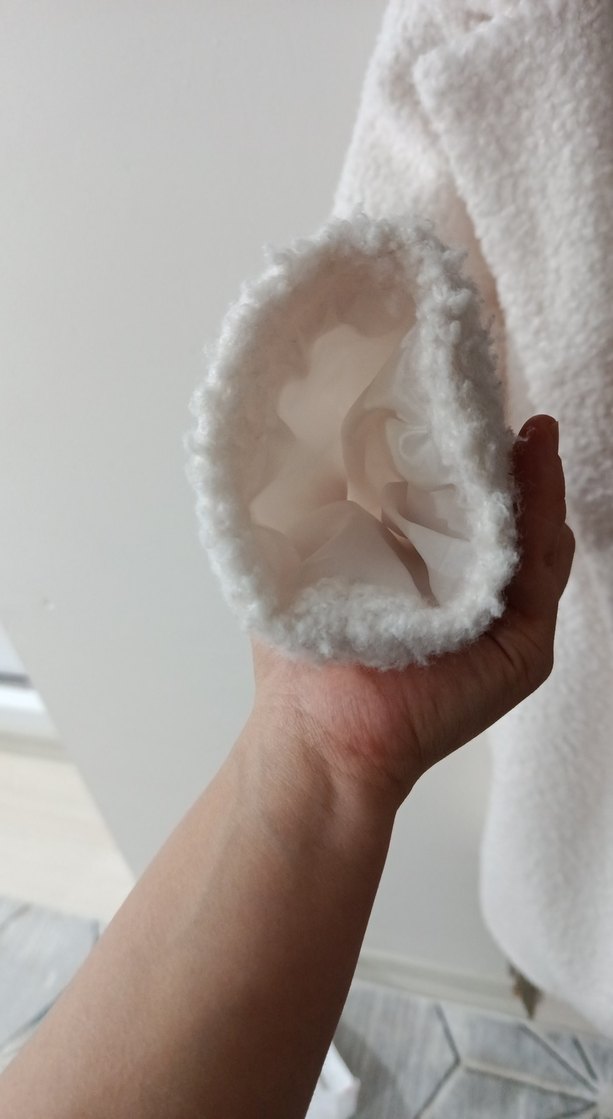 Beyaz Kısa Kadın Peluş Kaban - Görsel 5