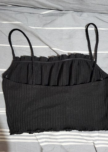 Diğer Kadın Siyah Pilili Crop Top