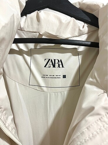 xs Beden Zara krem şişme mont