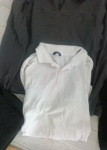 Erkek Gri Fermuarlı Uzun Kollu Polo Tişört - Görsel 6