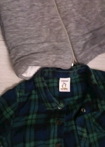 Gri Kapüşonlu Örgü Erkek Çocuk Mont - Görsel 4