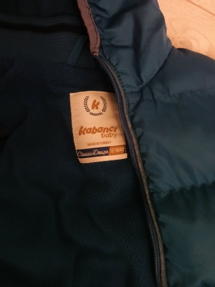 Gri Kapüşonlu Örgü Erkek Çocuk Mont - Görsel 3