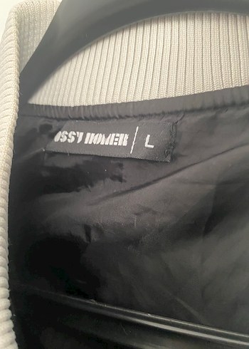 l Beden Düğmeli Siyah Bomber Ceket