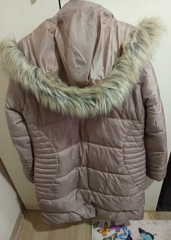 Kürk Detaylı Bej Kadın Kışlık Mont - Görsel 2