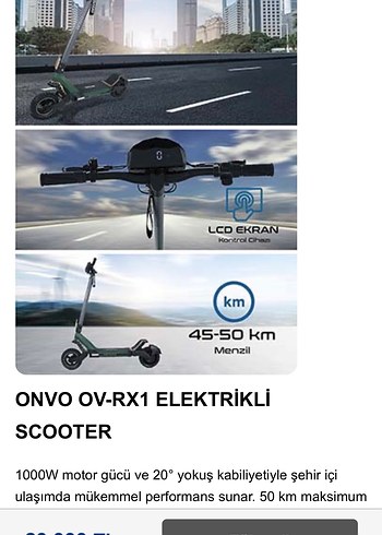Onvo katlanır scooter - Görsel 16