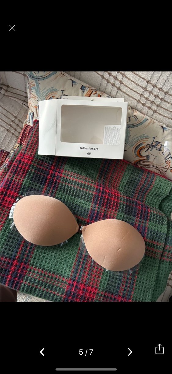 Bej Desenli Yapışkanlı Sütyen - Görsel 5