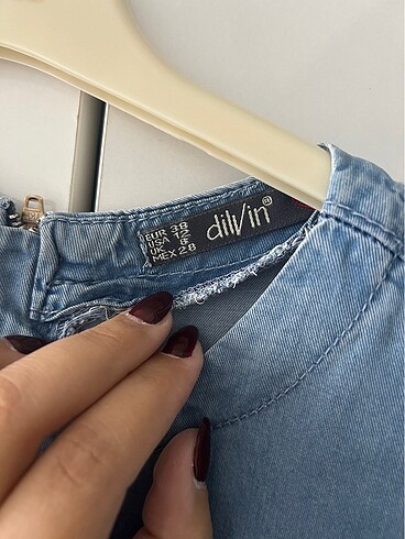m Beden mavi Renk Dilvin tensel jean elbise