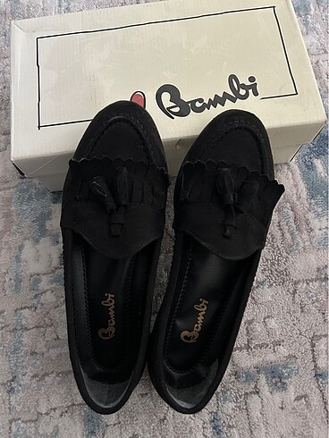 Bambi siyah süet loafer