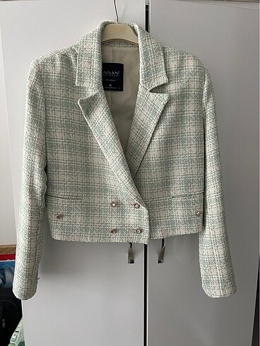 Mint crop tüvit ceket