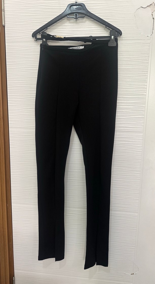 Siyah Kemerli Kadın pantolon - Görsel 2