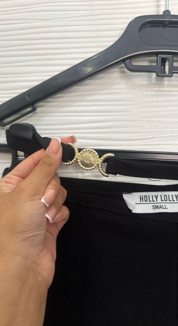 Siyah Kemerli Kadın pantolon - Görsel 5