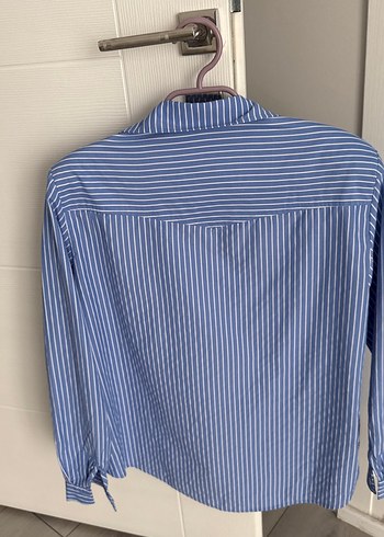 36 Beden Düğmeli Mavi Denim Kadın Gömlek