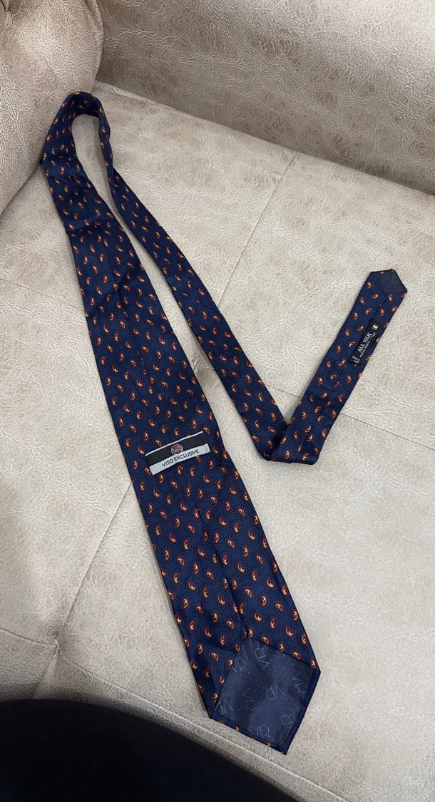 Lacivert Desenli Erkek Kravat - Görsel 2