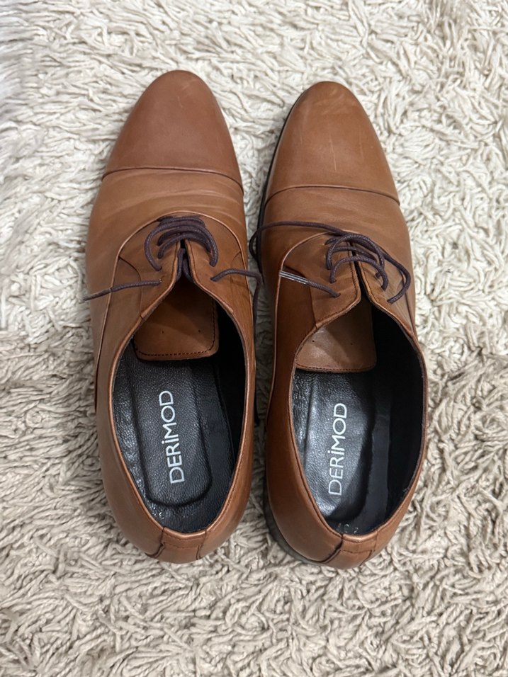 Klasik Kahverengi Deri Erkek Ayakkabısı - Görsel 3