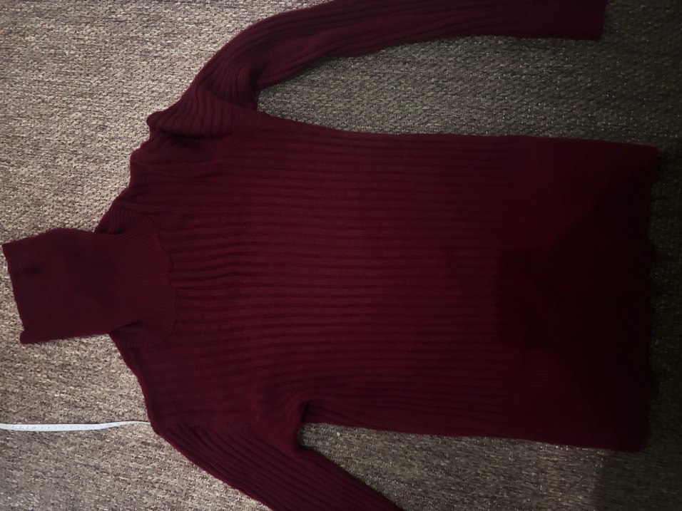 Bordo Kadın Boğazlı Örgü Kazak - Görsel 2