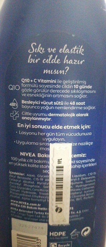  Beden Nivea q10 kuru cilt sıkılaştırıcı 