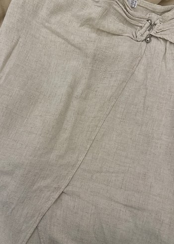 Kadın Bej Keten Ete - Görsel 6